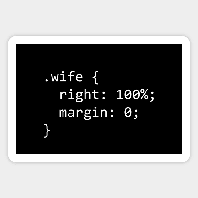 Wife Code Magnet by YiannisTees